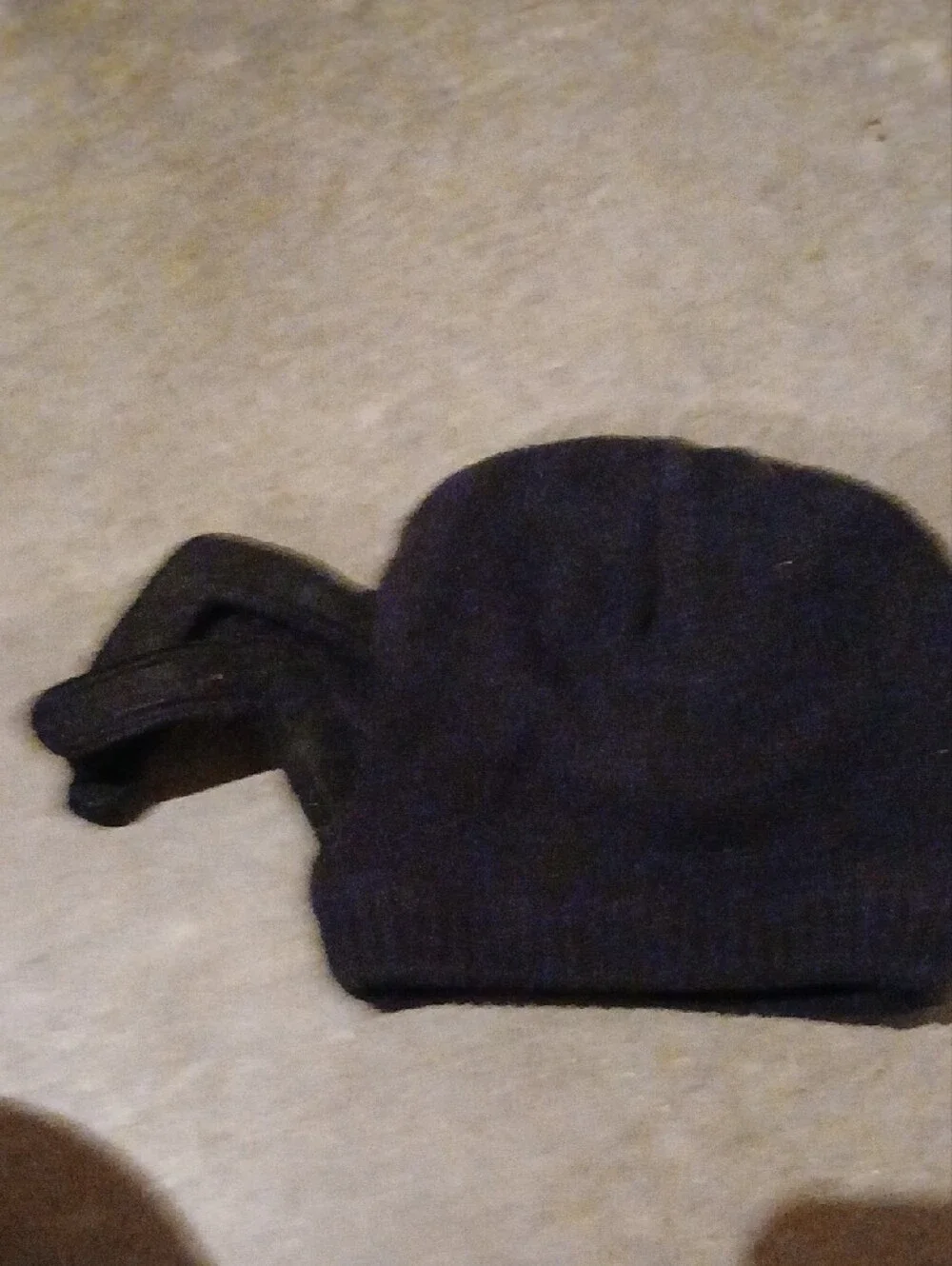 Koala Kids Black Bat Ear Beanie with White Eye and Fang Appliqué